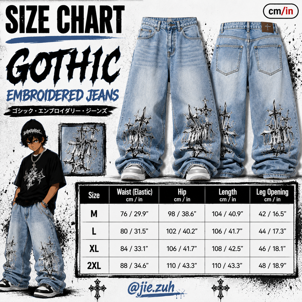 Gothic Embroidered Jeans