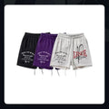 SUPEEON American-Style Embroidered Letter Shorts (FOG Fabric)