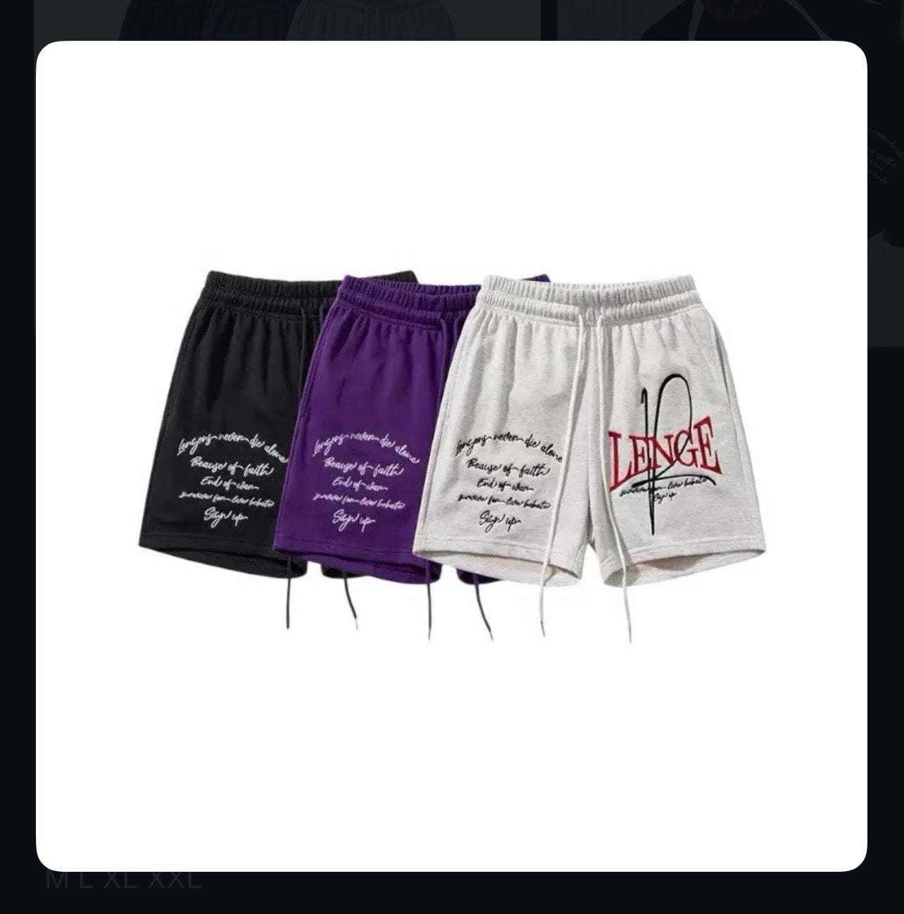 SUPEEON American-Style Embroidered Letter Shorts (FOG Fabric)