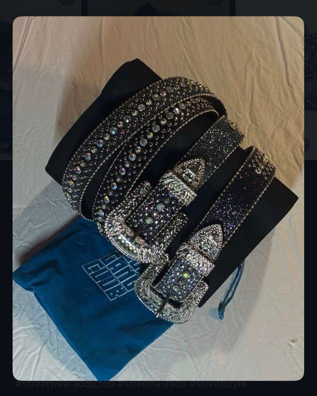 European & American Drip Rhinestone Hip-Hop Belt