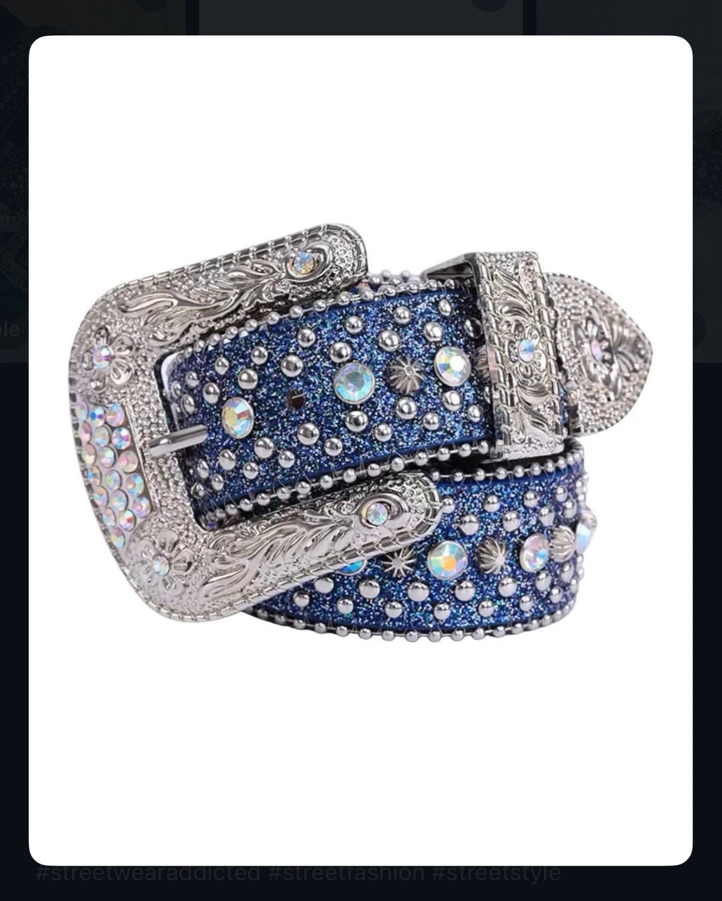 European & American Drip Rhinestone Hip-Hop Belt