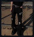 Cross Distressed Denim Pants