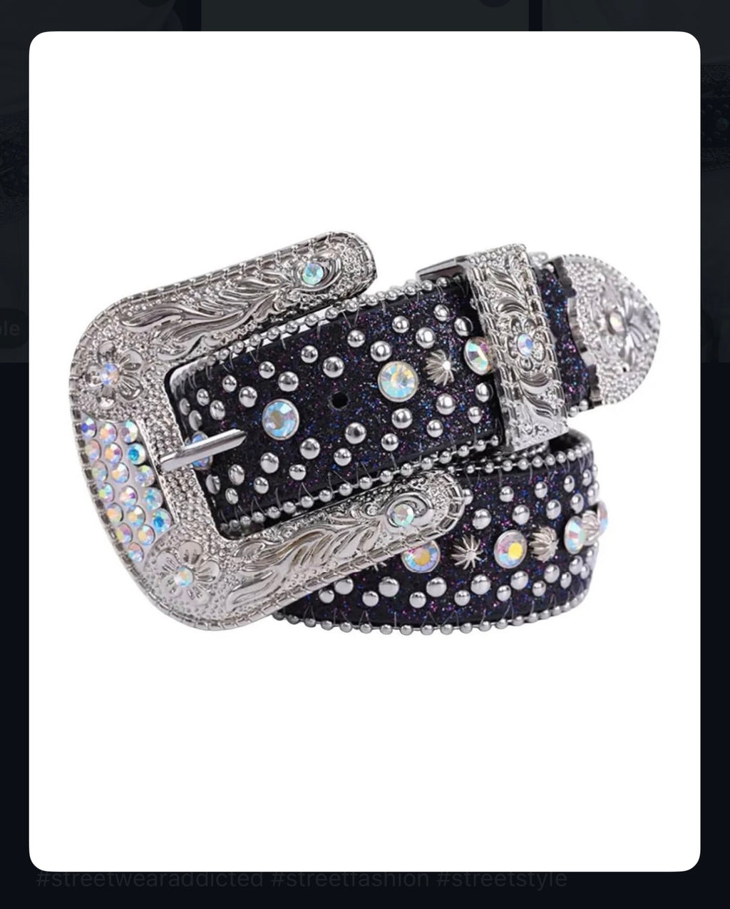 European & American Drip Rhinestone Hip-Hop Belt