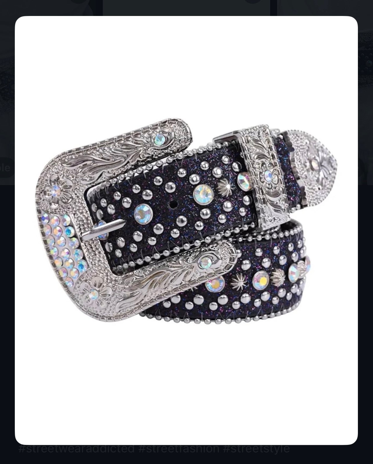 European & American Drip Rhinestone Hip-Hop Belt